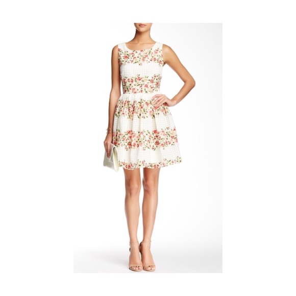 everleigh Dresses & Skirts - Everleigh Printed Chiffon Fit Flare Dress medium
